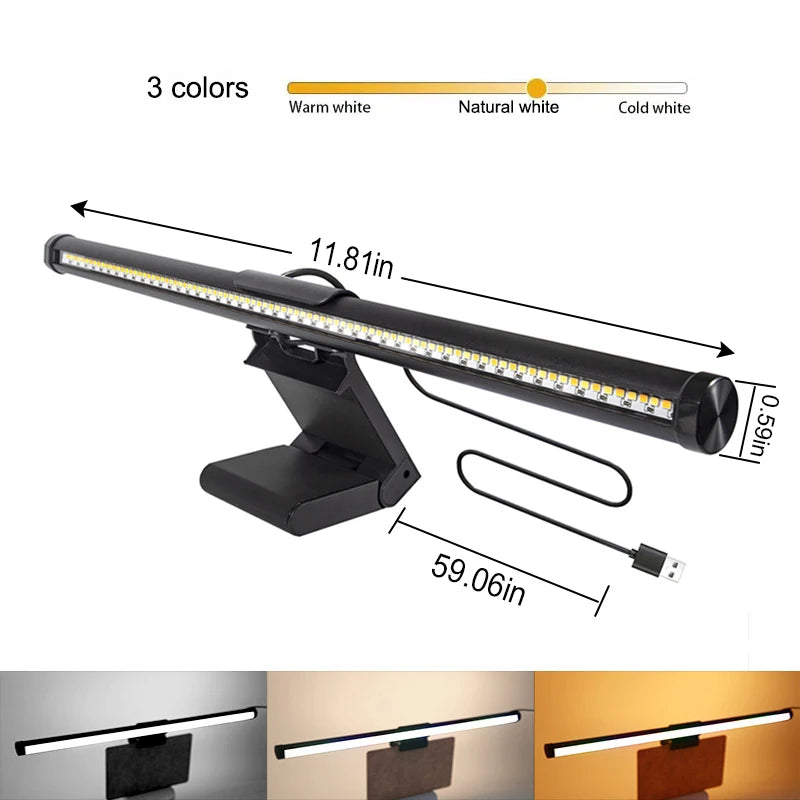 Lampe écran LED anti-reflets dimmable USB — Bureau, gaming et streaming