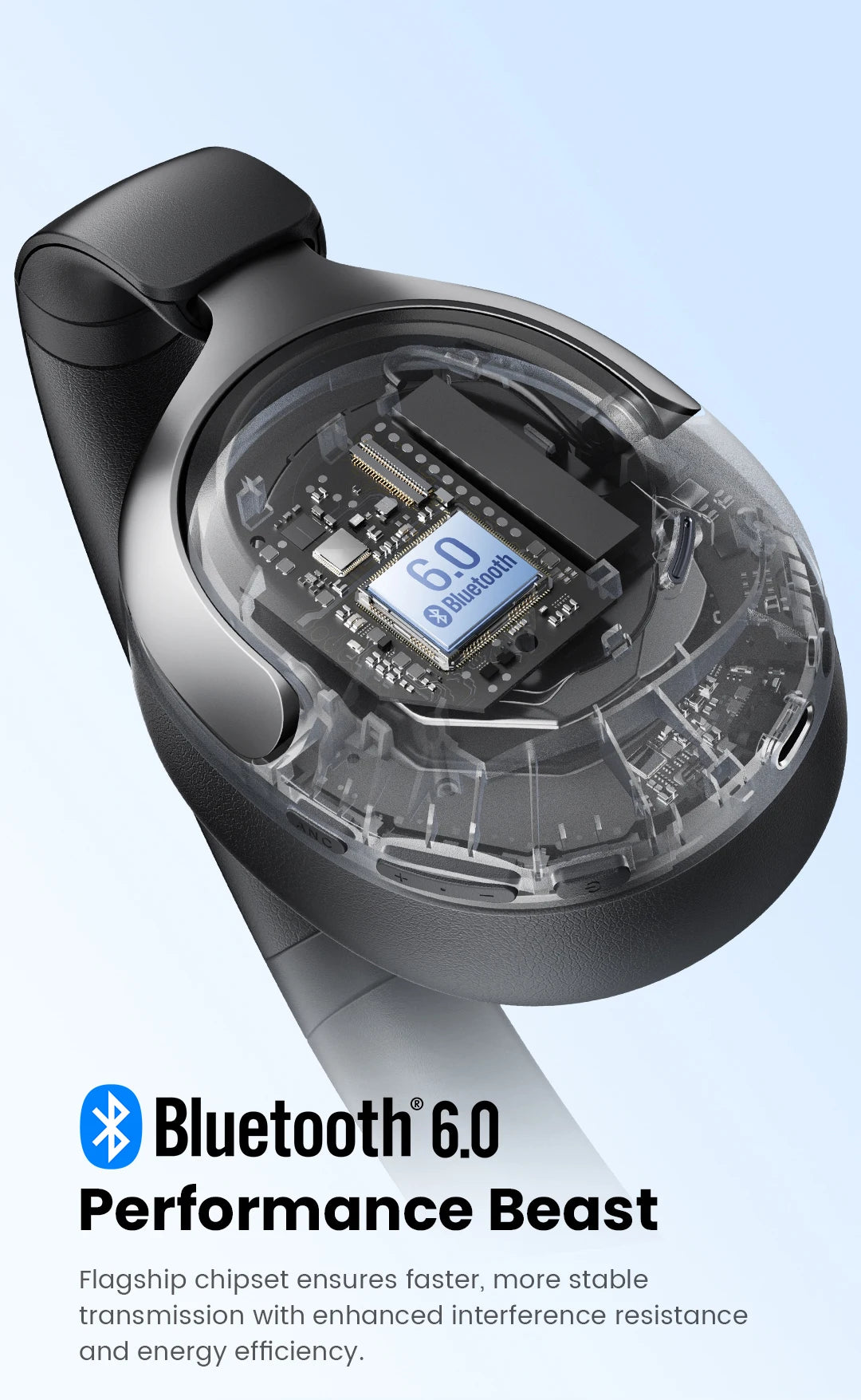 Casque sans fil over-ear ANC 50dB — Bluetooth 6.0 · 90h · LDAC Hi-Res