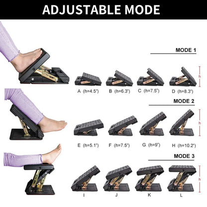 Repose-pieds ergonomique réglable 4 niveaux — Bureau, voiture et déplacement