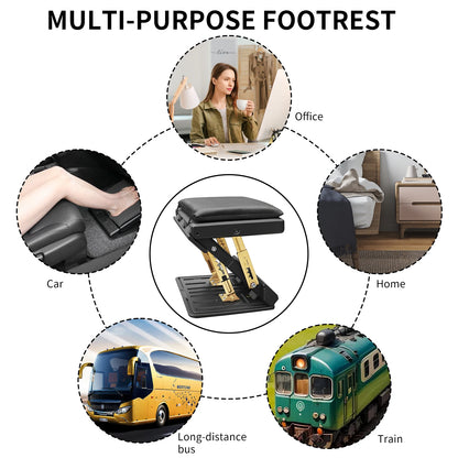 Repose-pieds ergonomique réglable 4 niveaux — Bureau, voiture et déplacement