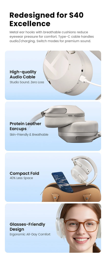Casque sans fil over-ear ANC 50dB — Bluetooth 6.0 · 90h · LDAC Hi-Res