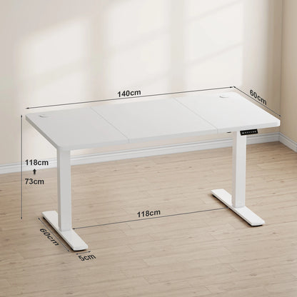 Bureau assis-debout électrique 140×60 cm avec ports USB et rappel de sédentarité