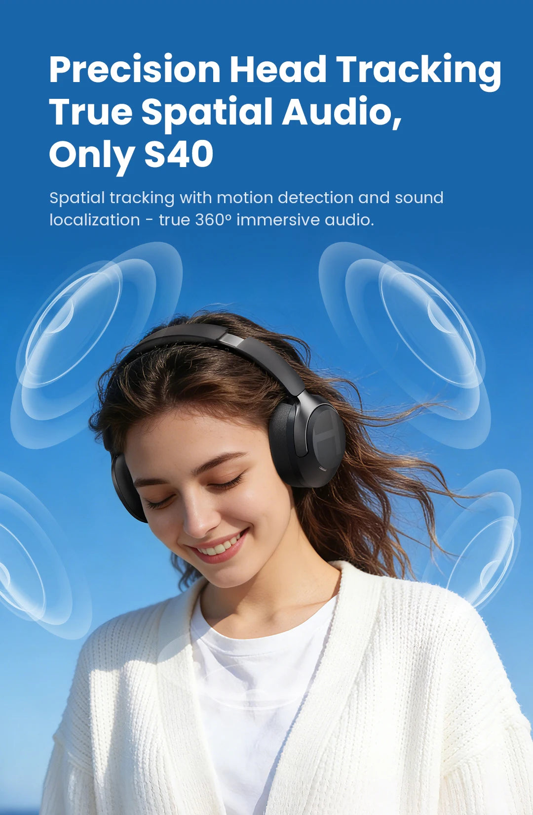 Casque sans fil over-ear ANC 50dB — Bluetooth 6.0 · 90h · LDAC Hi-Res