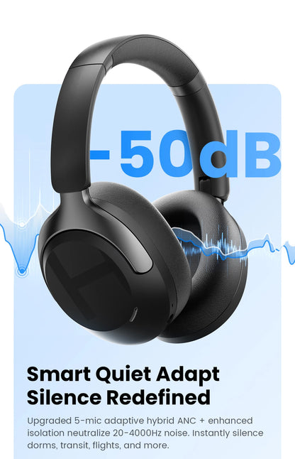 Casque sans fil over-ear ANC 50dB — Bluetooth 6.0 · 90h · LDAC Hi-Res