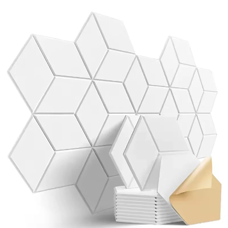 Panneaux acoustiques hexagonaux auto-adhésifs 12 pièces — Bureau et home studio