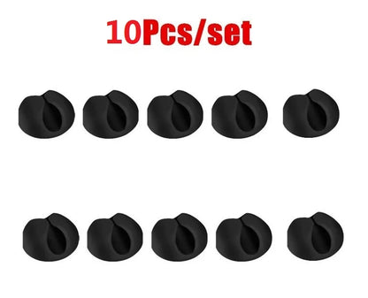Clips organisateurs de câbles silicone — Pack 10 ou 20 pièces