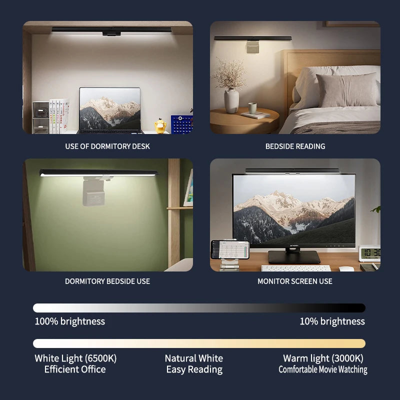 Lampe écran LED anti-reflets dimmable USB — Bureau, gaming et streaming