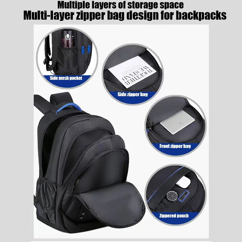 Sac à dos laptop nylon multi-poches — Bureau, coworking et déplacement