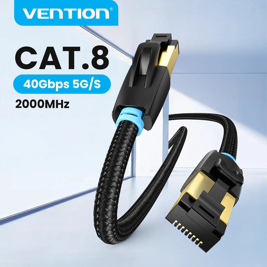 Câble Ethernet Cat8 SFTP plat — Connexion filaire 40 Gbps ultra-stable