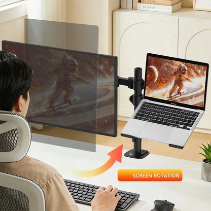 Bras de bureau double écran et laptop — ELOOLE
