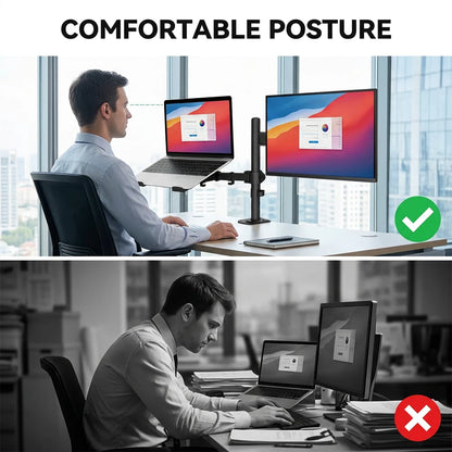 Bras de bureau double écran et laptop — ELOOLE