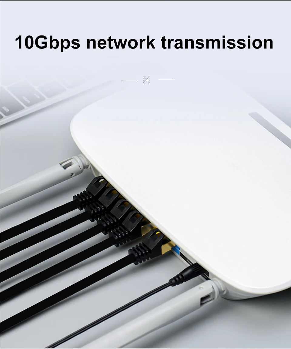 Câbles Ethernet Cat7 ultra-courts 0,2m et 0,3m — Pack 10 câbles plats blindés