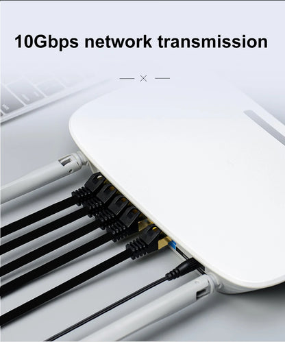 Câbles Ethernet Cat7 ultra-courts 0,2m et 0,3m — Pack 10 câbles plats blindés
