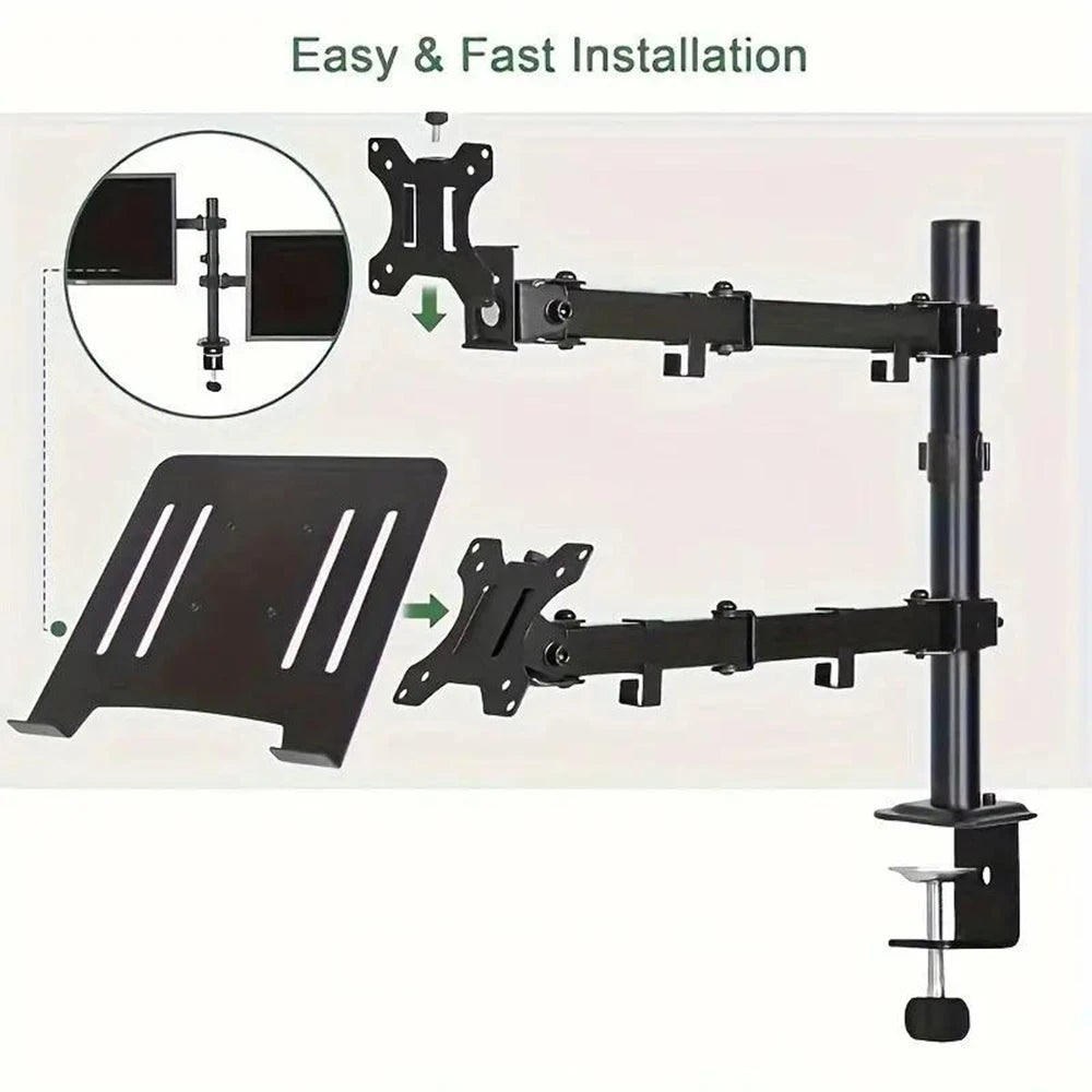 Bras de bureau double écran et laptop — ELOOLE