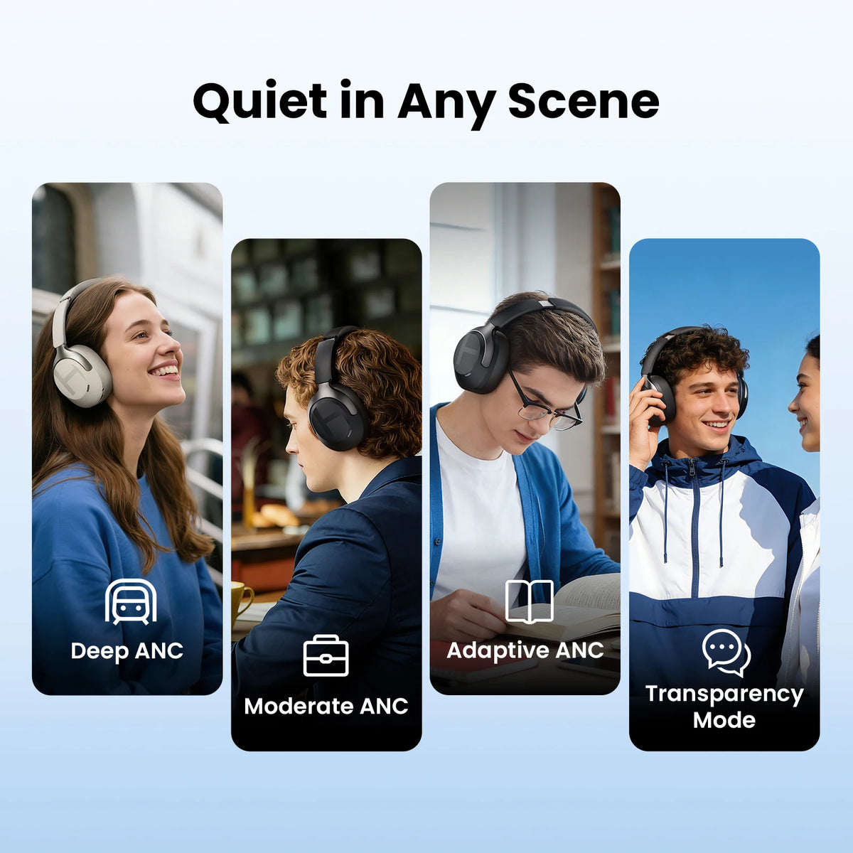 Casque sans fil over-ear ANC 50dB — Bluetooth 6.0 · 90h · LDAC Hi-Res