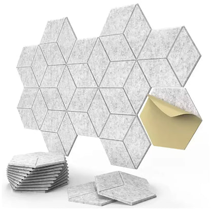 Panneaux acoustiques hexagonaux auto-adhésifs 12 pièces — Bureau et home studio