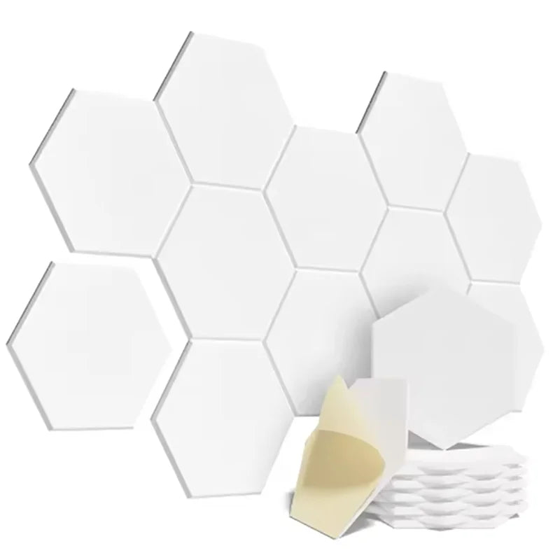 Panneaux acoustiques hexagonaux auto-adhésifs 12 pièces — Bureau et home studio