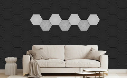 Panneaux acoustiques hexagonaux auto-adhésifs 12 pièces — Bureau et home studio