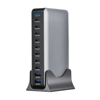 Station de charge GaN 1000W 10 ports — 140W USB-C pour MacBook Pro et laptop
