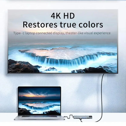 Hub USB-C 7-en-1 avec HDMI 4K et RJ45 — Adaptateur multiport pour laptop