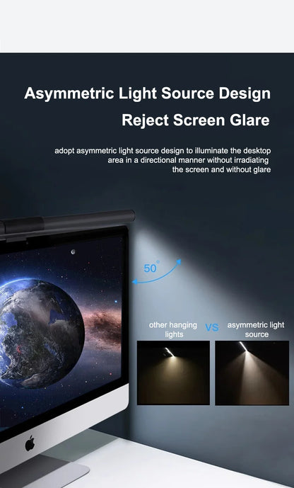 Lampe écran LED anti-reflets dimmable USB — Bureau, gaming et streaming