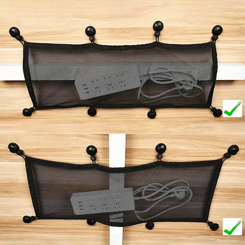 Filet hamac sous bureau en mesh — Gestion des câbles sans perçage
