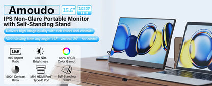 Moniteur portable 15,6" Full HD IPS — Amoudo