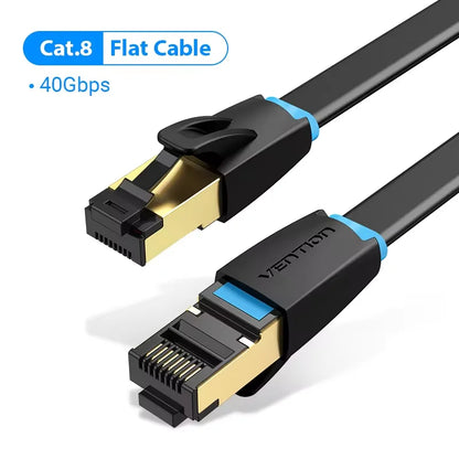 Câble Ethernet Cat8 SFTP plat — Connexion filaire 40 Gbps ultra-stable