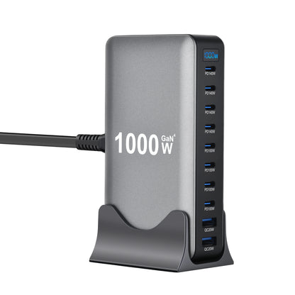 Station de charge GaN 1000W 10 ports — 140W USB-C pour MacBook Pro et laptop