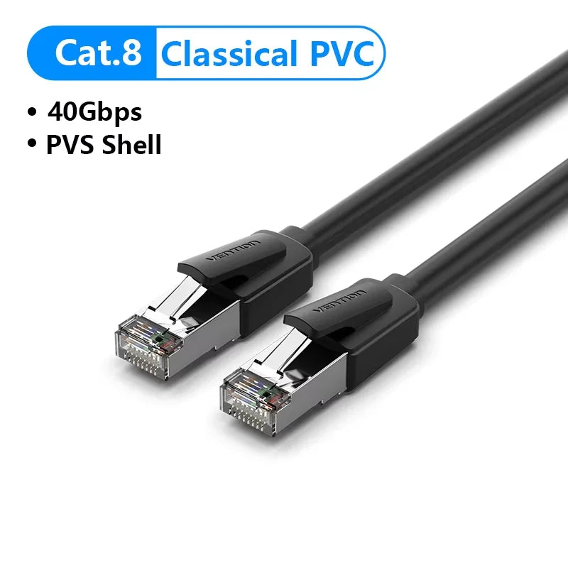 Câble Ethernet Cat8 SFTP plat — Connexion filaire 40 Gbps ultra-stable