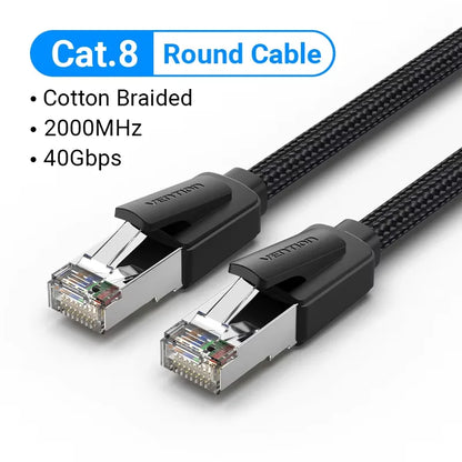 Câble Ethernet Cat8 SFTP plat — Connexion filaire 40 Gbps ultra-stable