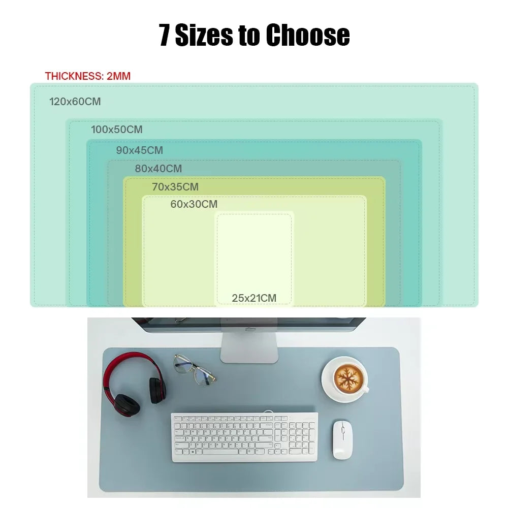 Desk pad PU cuir grand format imperméable — Bureau et gaming