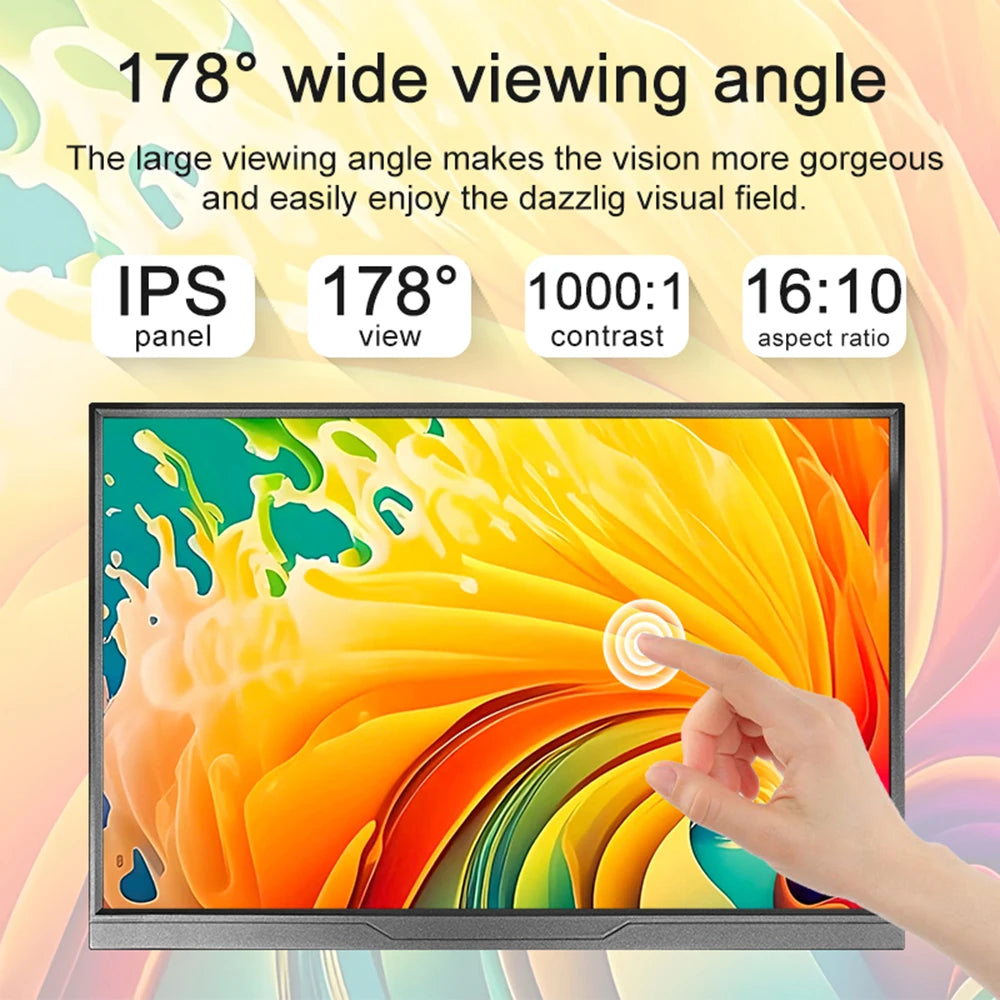 Moniteur portable 14" tactile IPS 1200P USB-C HDMI — Format compact ultra-réactif