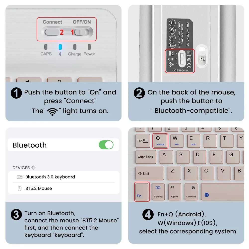 Ultra-Slim Bluetooth-compatible Keyboard Portable Mini Wireless Keyboard for iPad iPhone Tablet Phone Smartphone iOS Android Win