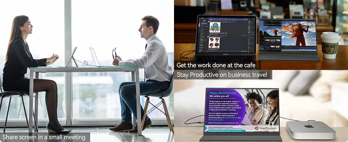 Moniteur portable 14" tactile IPS 1200P USB-C HDMI — Format compact ultra-réactif