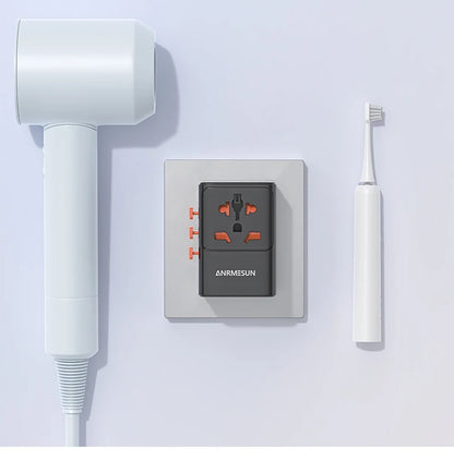 Adaptateur voyage universel GaN 65W — EU, UK, USA, AUS + USB-C charge rapide