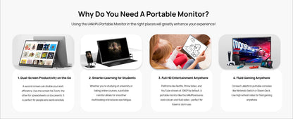 Moniteur portable 14" tactile IPS 1200P USB-C HDMI — Format compact ultra-réactif