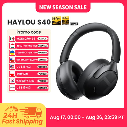 Casque sans fil over-ear ANC 50dB — Bluetooth 6.0 · 90h · LDAC Hi-Res