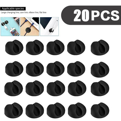 Clips organisateurs de câbles silicone — Pack 10 ou 20 pièces