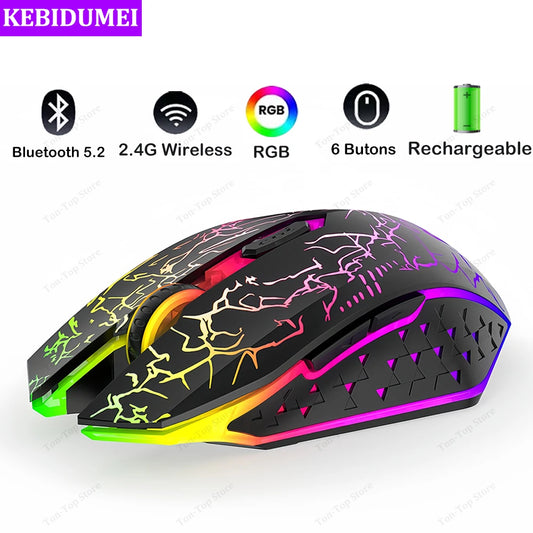 Souris sans fil Bluetooth 5.2 et 2.4G RGB silencieuse — Nomade Productif