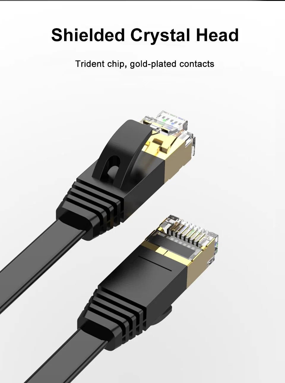 Câbles Ethernet Cat7 ultra-courts 0,2m et 0,3m — Pack 10 câbles plats blindés