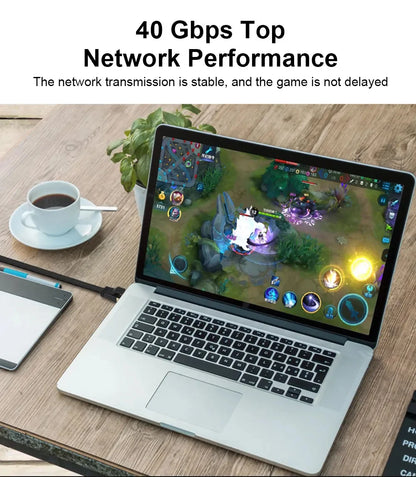 Câble Ethernet Cat8 tressé F/FTP 40 Gbps — 6 longueurs de 0,5m à 5m