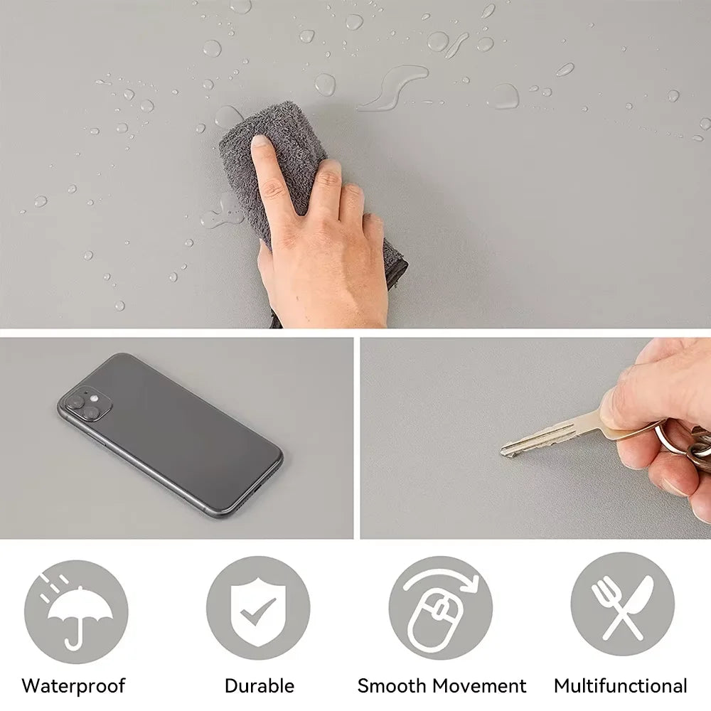 Desk pad PU cuir grand format imperméable — Bureau et gaming