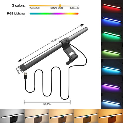 Lampe écran LED anti-reflets dimmable USB — Bureau, gaming et streaming