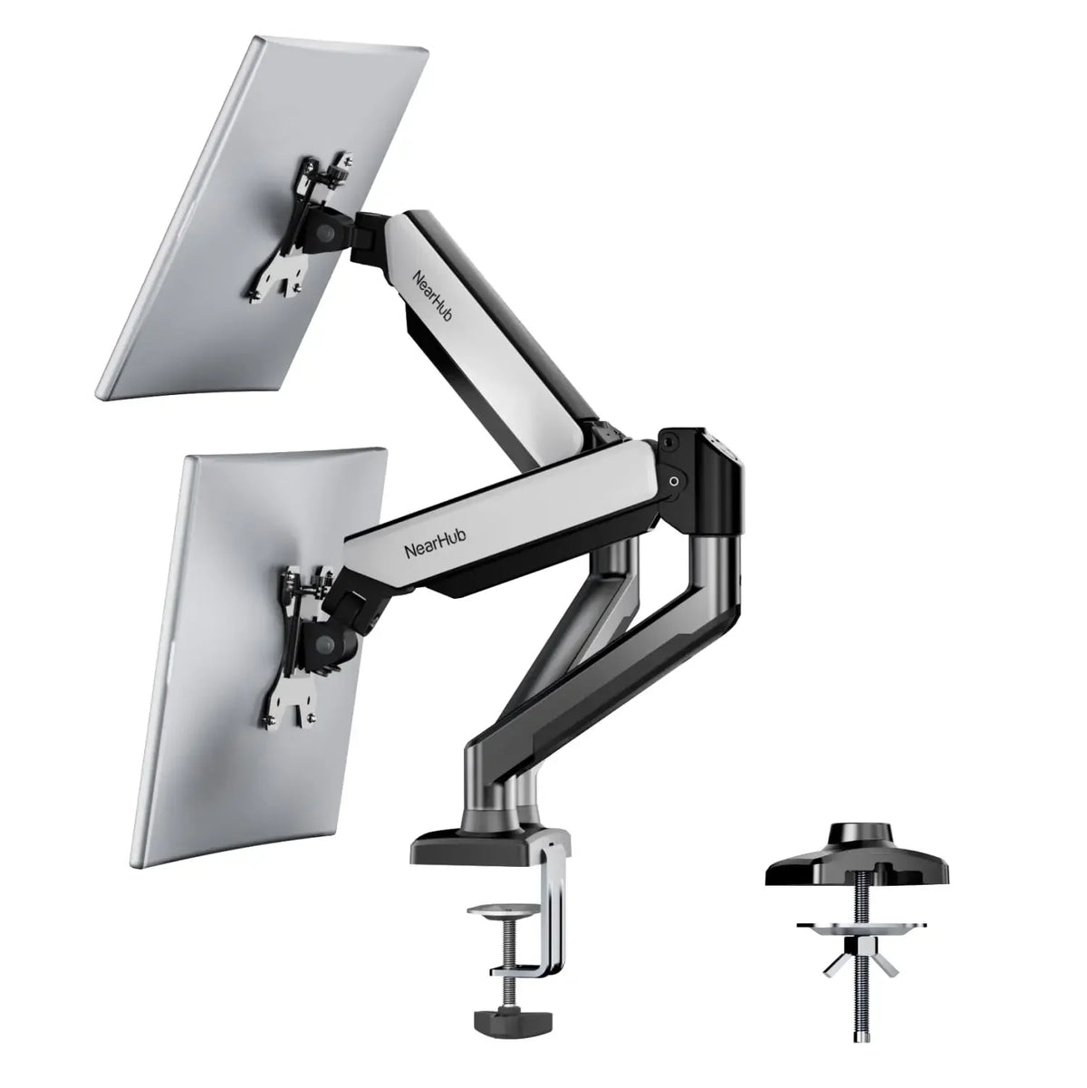 Bras double moniteur articulé NearHub MS-002 — Setup 2 écrans professionnel