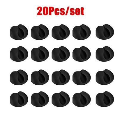 Clips organisateurs de câbles silicone — Pack 10 ou 20 pièces