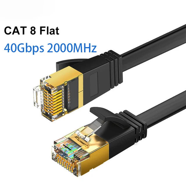 Câble Ethernet Cat8 tressé F/FTP 40 Gbps — 6 longueurs de 0,5m à 5m